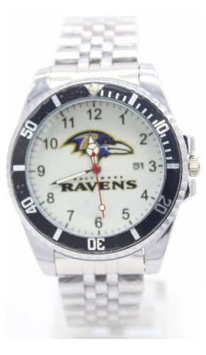 Reloj Futbol Americano Ravens Metal Fechador Caballero