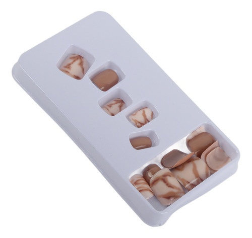 24 Pcs Mujeres Uñas Falsas Pegamento De Cubierta Completa