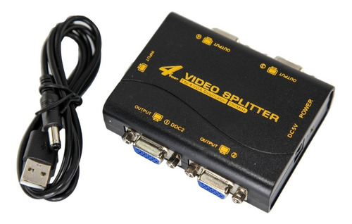 Splitter Amplificador Cable Vga 1x4 Lcd Led Tv Monitor Htec