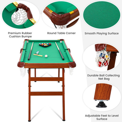 Mesa De Billar Plegable Portátil Para Niños Y Adultos Color Del Paño