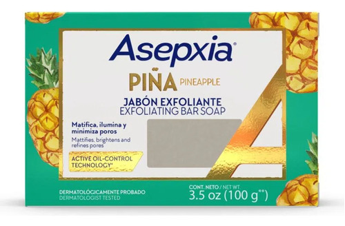 Jabón Asepxia Piña - Ilumina Y Matifica Tu Rostro Momento De Aplicación Día/noche Tipo De Piel Piel Mixta Y Grasa