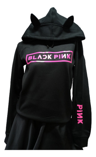 Suéter Black Pink Con Orejitas Unisex Por Encargo 