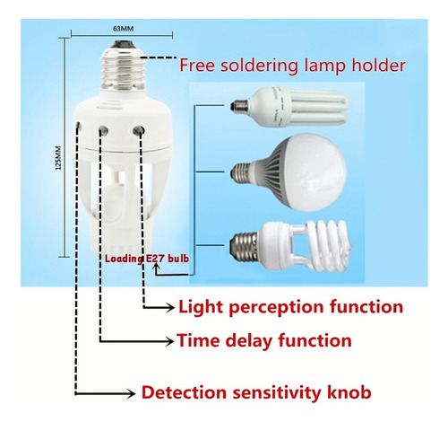 M Lámpara De Inducción Con Sensor De Movimiento Inteligent