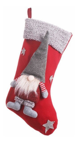 Bota Navideña Gnomo 2 Pz, Decoración Navidad Color 2 Rojas Gnomos