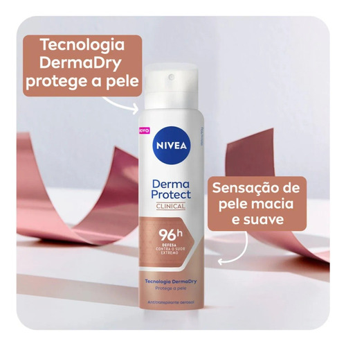 Desodorante Aero Nivea 150ml Fem Clinical Derma Prote-kit4un
