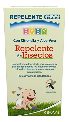 Gezzi Repelente Baby Con Citronella Y Aloe Vera Crema X 50g