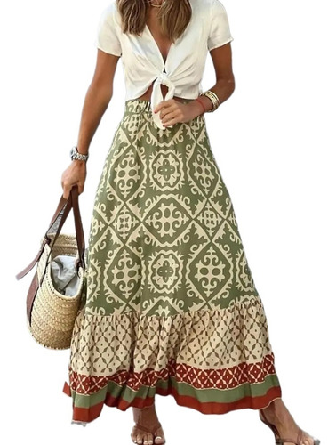 Faldas Largas Bohemias De Verano Para Mujer, Falda