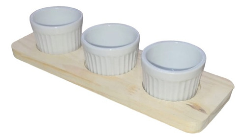 Petisqueira  Pinus Com Molheiras Ramekin Ramequim Porcelana
