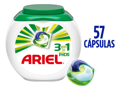 Cápsulas De Detergente Ariel Pods 3 En 1, - 57 Capsulas