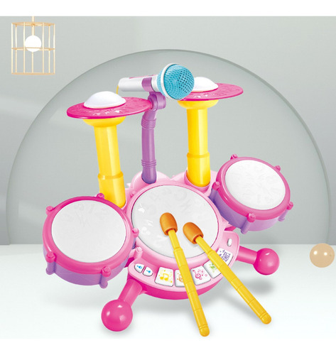 Juego De Batería Para Niños Con Baquetas Y Micrófono,