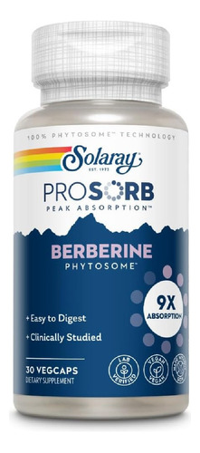 Fitosoma De Berberina 9x Absorption Solaray 30 Cápsulas Veg