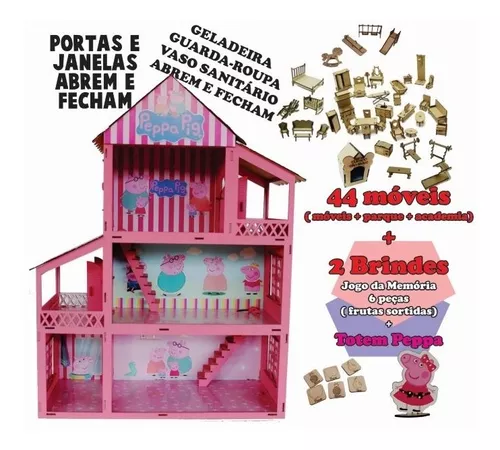 Casa De Boneca Barbie Completa Adesivada Mdf Móveis E Parque