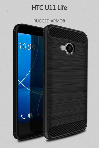 Htc One U11 Life Funda Y Mica Cristal Templado Rugged Armor