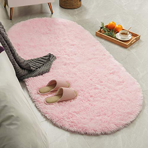 Goideal Oval Shaggy Bedroom Rug 2.6 X 5.2 Feet Fluffy Area R