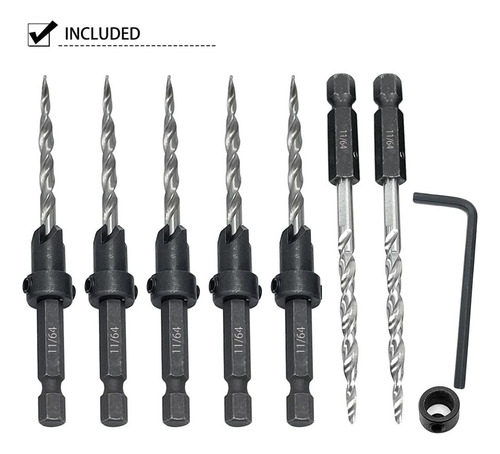 Conjunto De 5 Brocas Para Escarear Madeira Com Av