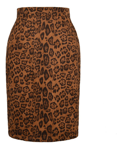 Falda Tipo Lapiz Dama Sexy Moda Leopardo Tipo Gamuza Y