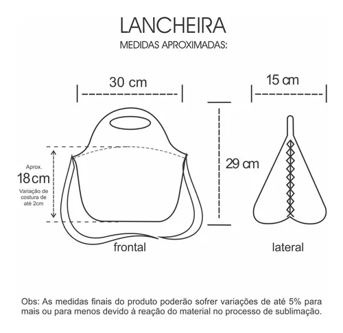 Lancheira Térmica Infantil Feminina Bolsa Escolar Trabalho