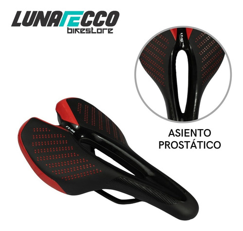 Asiento Negro Con Reflejante Para Bicicleta Comodo Color Rojo