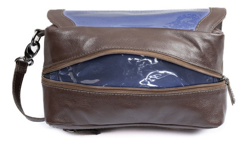 Imagem 3 de 6 de Bolsa De Mão Viagem Necessaire Couro Legítimo Cardena Madera