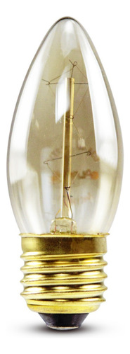 Lâmpada Filamento Carbono Vela C35 40w Luz Âmbar Vintage Cor Da Luz Branco-quente 220v