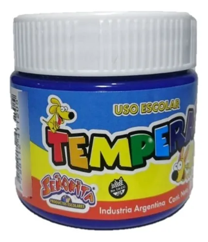 comprar Tempera Pintura Sta Señorita Pote 250g Colores Escolar Color Azul