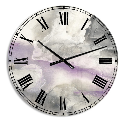 Reloj Pared Texto Ingl  Watercolor Minimal Purple Ton I 