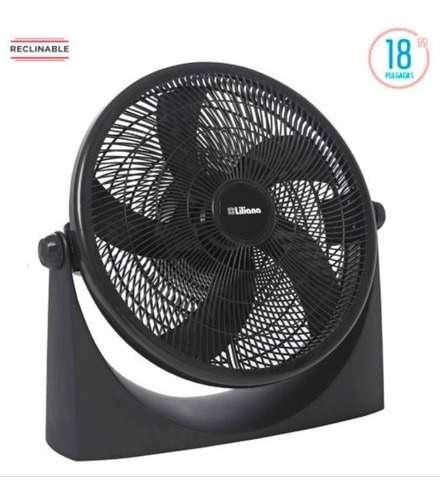 Turbo Ventilador 1 Liliana Vtf18p 3 Palas Negras Apto Pared