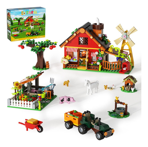 K Kits De Blocos De Construção Para Fazendas De Animais