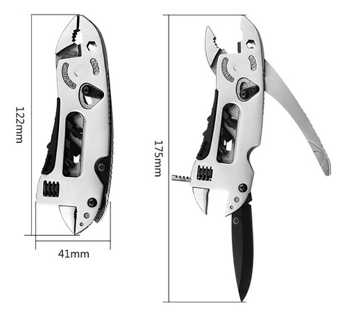 Imagen 2 de 9 de Llave Multiherramienta Alicate Pinza Multifuncion Navaja