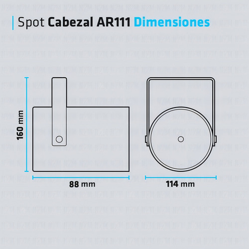 Spot Cabezal Ar111 Led Tacho Proyector Movil Luces Vidriera Color Blanco