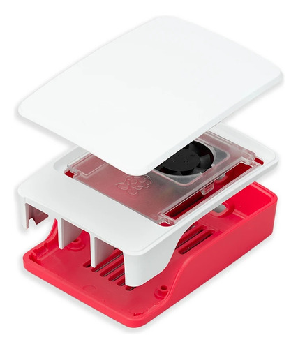 Case-estuche-protector Para Raspberry Pi 5 Rojo/blanco