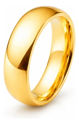 Aliança Casamento Tungstênio Ouro 18k Banho Anatomica 6mm Ouro 18k 19