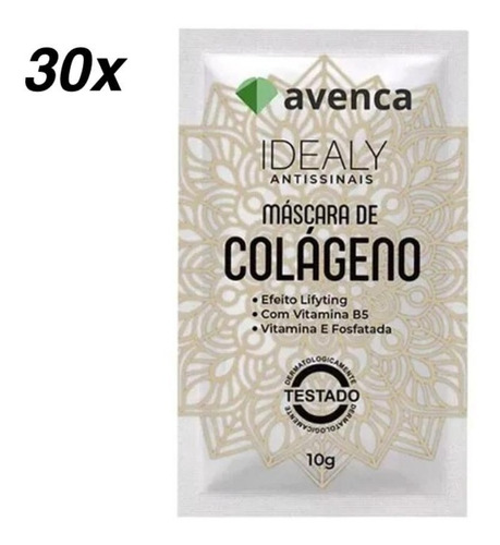 Kit Avenca 30 Mascaras De Colágeno 30x10g