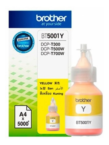 Botella De Tinta Brother Original Bt5001y Amarillo