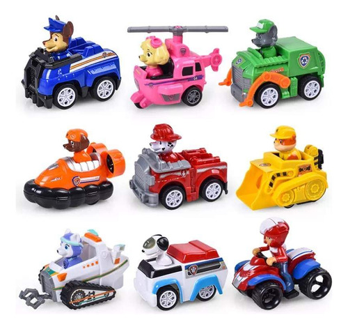 Pack 9 Autos Paw Patrol A Fricción 