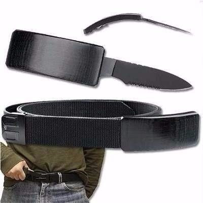 Cinto Tatico Canivete Com Faca Oculta Na Fivela Knife Belt