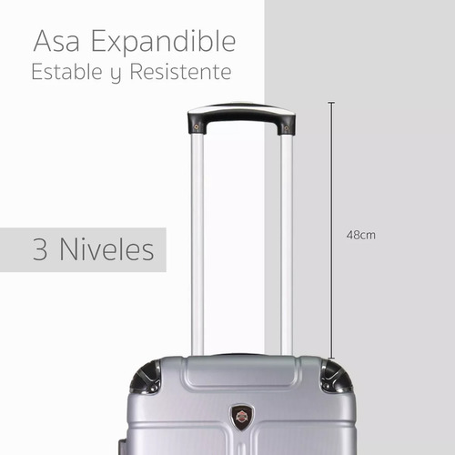 Maleta Jony 10 Kg Carry On 4 Ruedas Plata