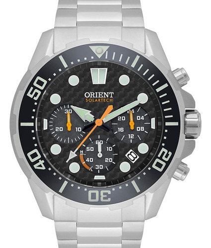 Relógio Orient Solarterch Prata Mbssc260 P1sx 45mm