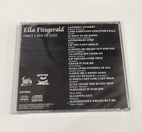 Cd - Ella Fitzgerald - ( First Lady Of Jazz )