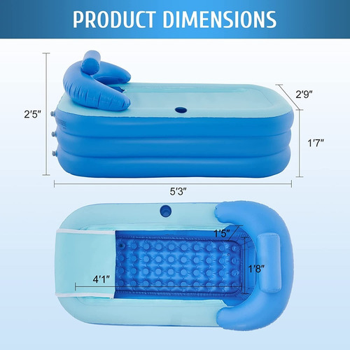 Tina Inflable De Pvc Portátil Para Adultos, Tina De Baño