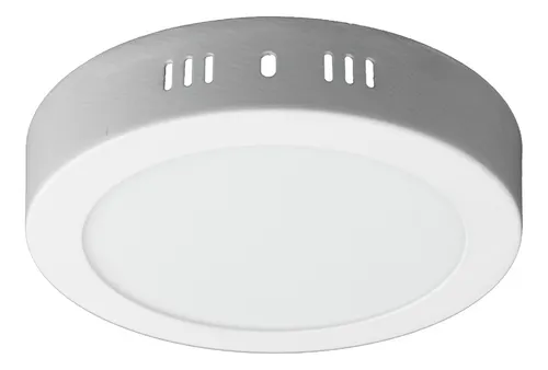 Panel Led Foco Plafón Sobrepuesto Redondo 12w 16cm Luz Fría