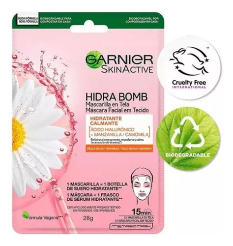 Garnier Mascarilla Facial Skinactive Ácido Hialurónico 28g