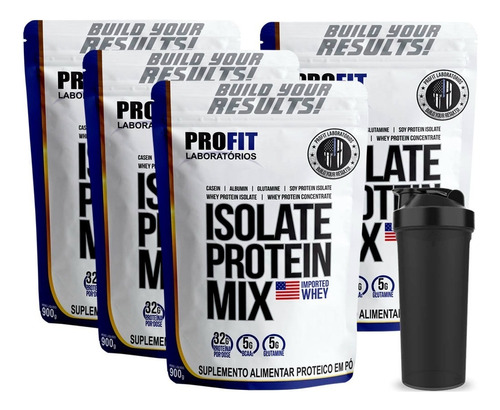 Combo 4 Whey Protein Isolado Isolate Mix Refil 900g Sabor Chocolate Ao Leite