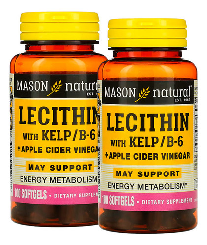 Lecithin With B6 Plus Apple Cider Vinegar100 Softg Packx2