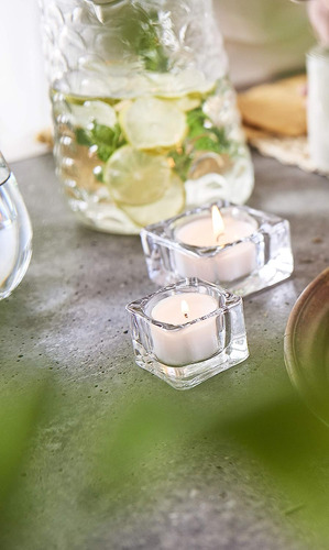 Velas Tealight Taza Transparente Blanco Caja De 24 Vel