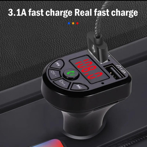 Transmisor Radio Fm Bluetooth Mp3 Usb Tf Wam Cargador Auto (Usado)