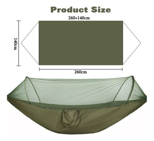 - Hamaca De Camping Con Mosquitera Doble Individual 200 Kg