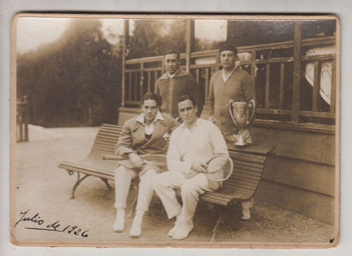 1926 Uruguay Fotografia Real De Jugadores De Tenis Campeones