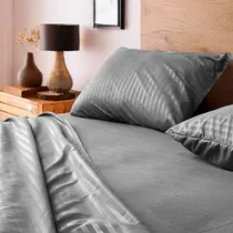Comprar Juego Sábanas King Onstore 3500 Hilos Tacto Suave Egipcio Color Gris medio Diseño de la tela Rayas