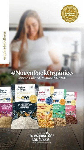 Imagen 4 de 8 de Harina Integral Hiperfina Organica 500g X3 - Edlf